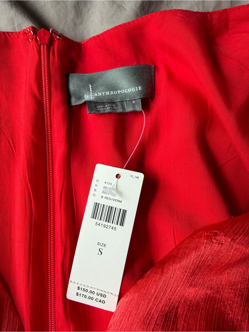 NEW Anthropologie Maquelle Red Satin Jumpsuit Womens Small Wide Leg Short Sleeve - Picture 3 of 9